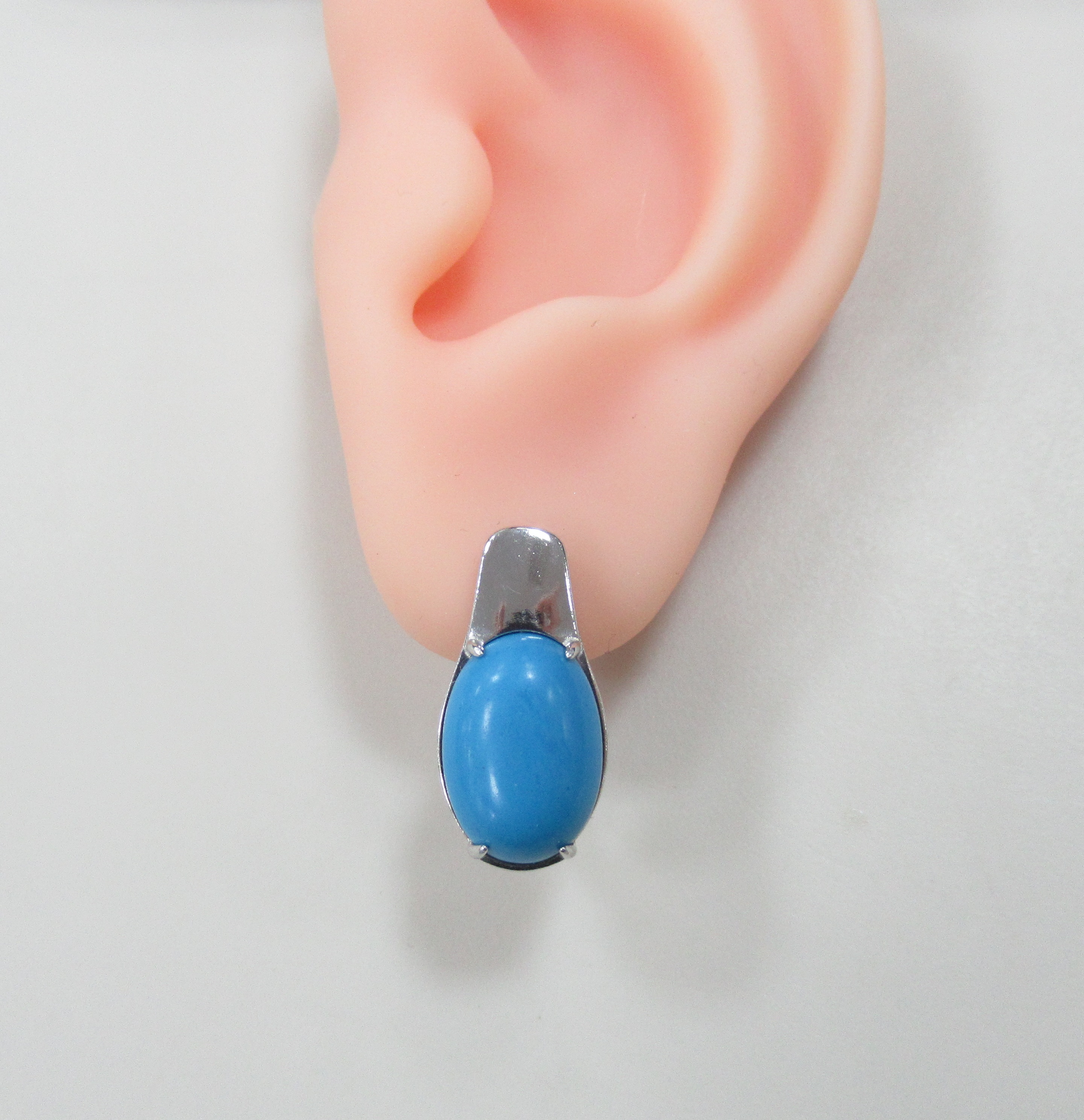 Серебряные серьги с бирюзой